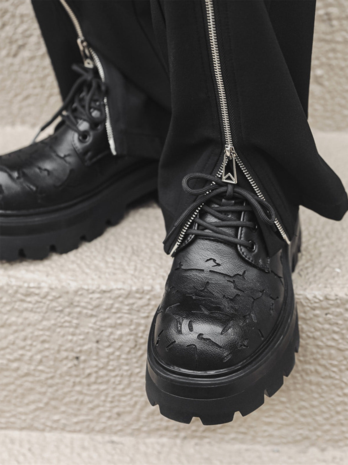 High Street Crackle Leather Shoes - 2182