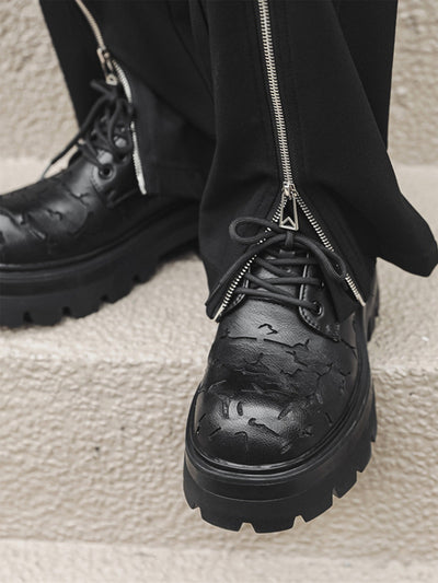 High Street Crackle Leather Shoes - 2182