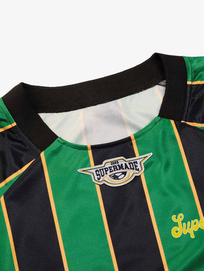 Original Retro Striped Spliced Sports Jersey T-Shirt - 2422