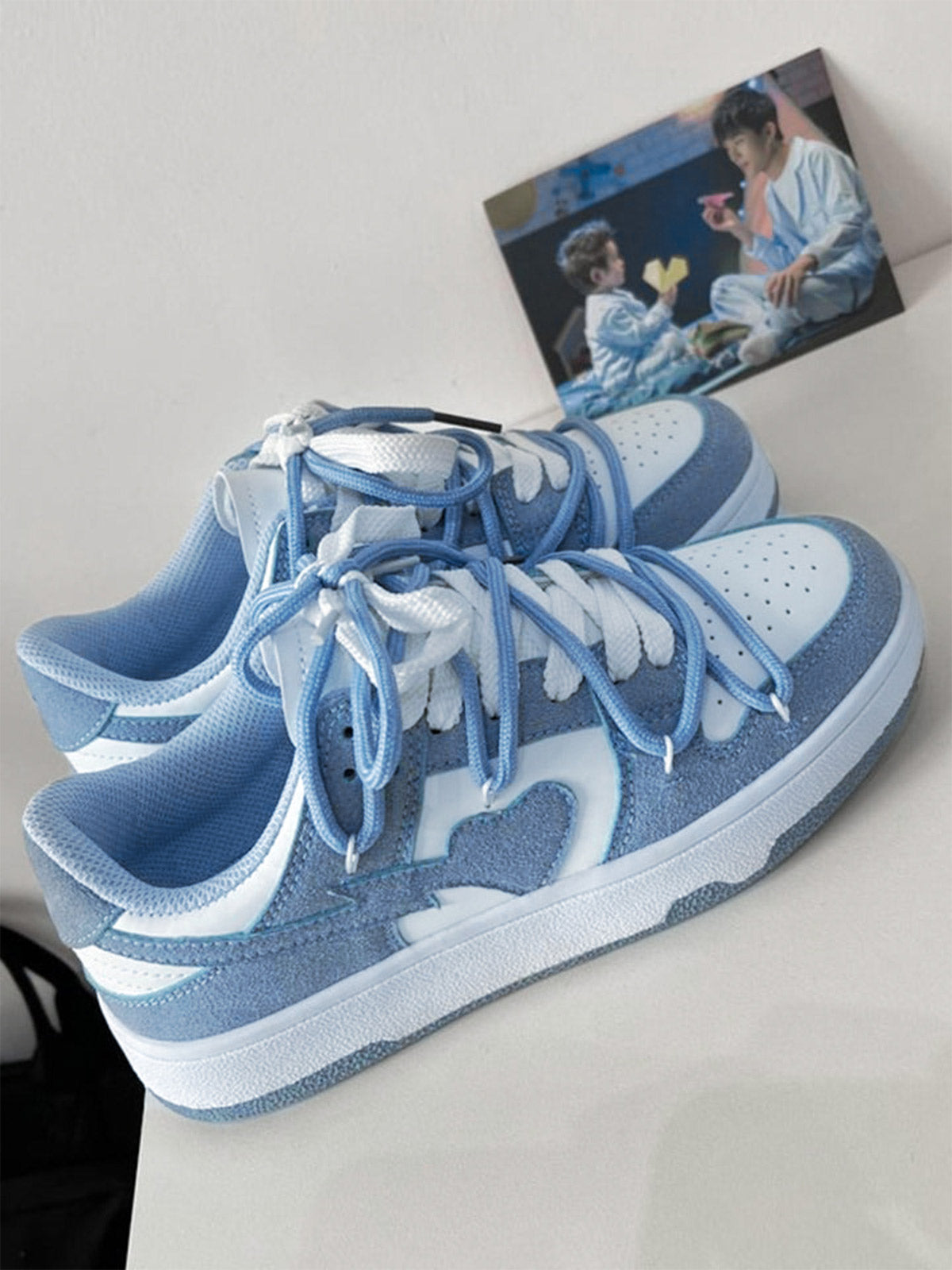 Haze Blue Love Breathable Board Shoes - 1854
