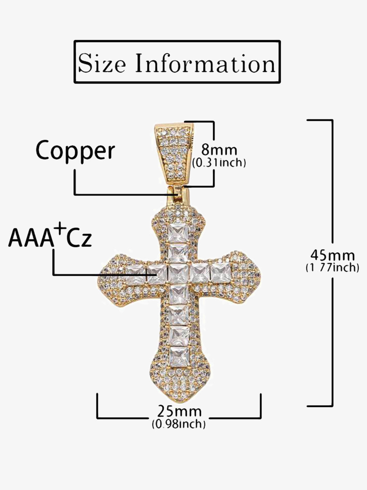 Corss Full Diamond Necklace-1514