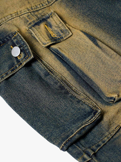 American Street Style Washed Distressed Jeans - 2236