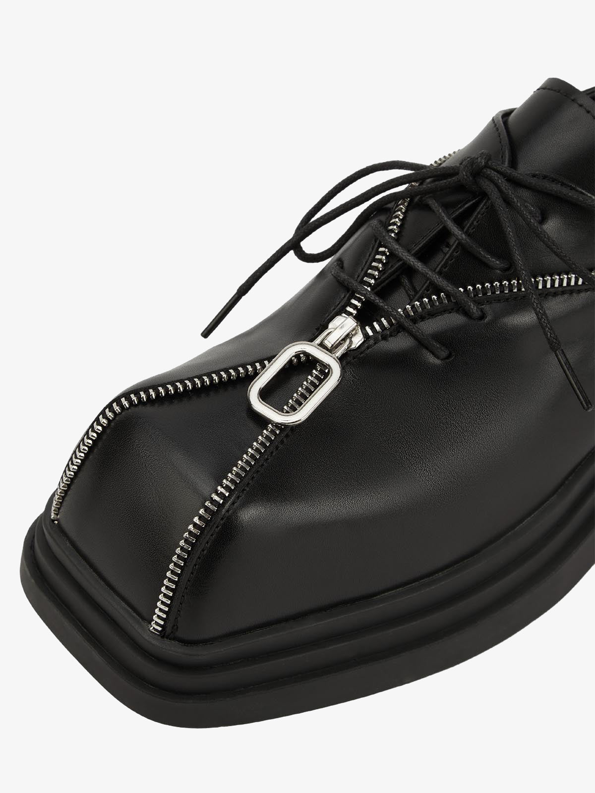 Punk Personality Zipper Design Leather Shoes - 2173