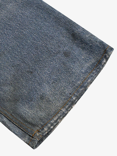 Retro Washed Ripped Flare Jeans