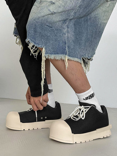 Low Top Canvas Platform Sneakers - 2213