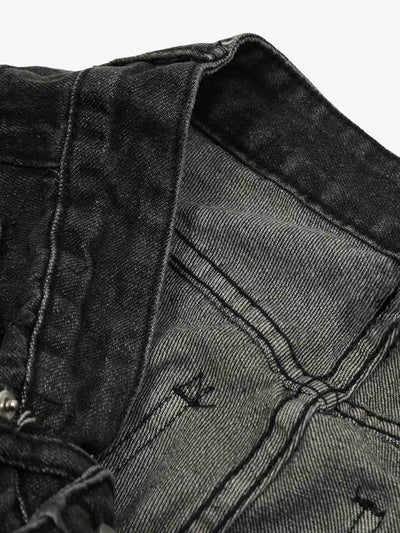 Washed Multi-pocket Work Cargo Jeans - 1830
