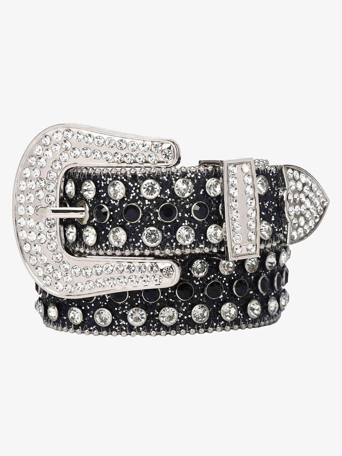 Studded Rhinestone Hip Hop Belt - 1691