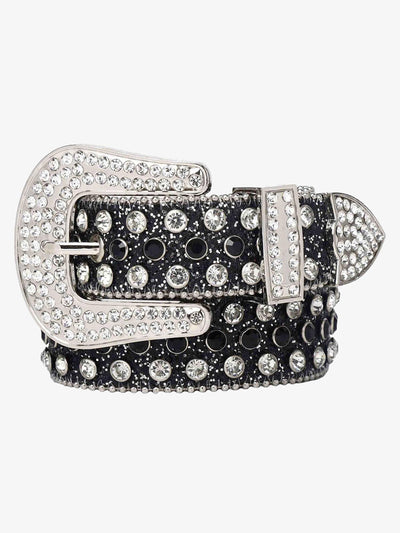 Studded Rhinestone Hip Hop Belt - 1691