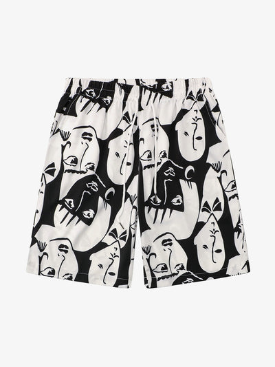 Multi-Face Print Summer Short Set