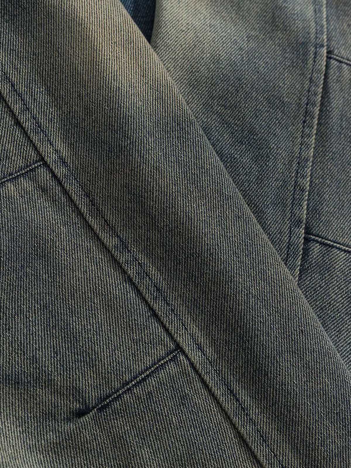 High Street Hip-hop Distressed Washed Denim Jacket - 2242