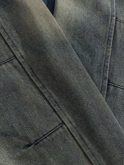 High Street Hip-hop Distressed Washed Denim Jacket - 2242