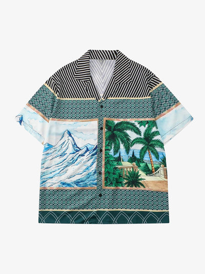 Mountain Coconut Printed Hip-Hop Short Set