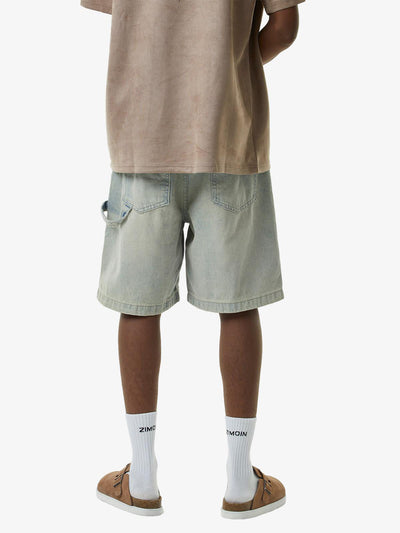 Retro Washed Hip-Hop Shorts