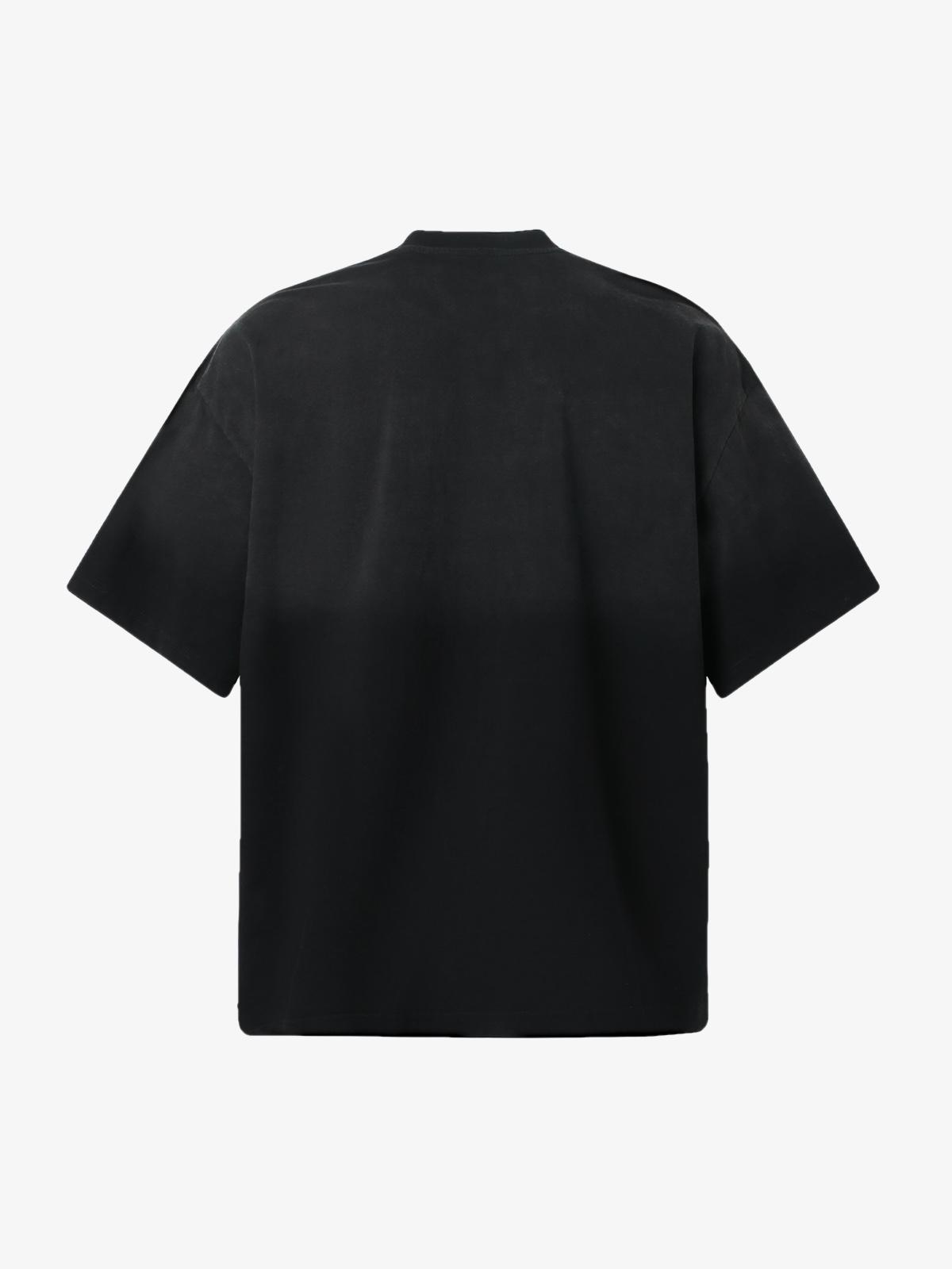 Distressed Gradient Letter Print Crew Neck T-shirt