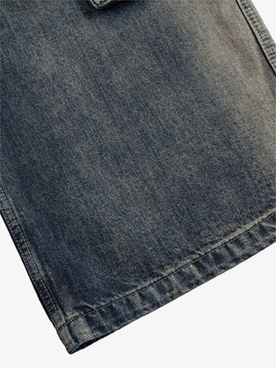 Wide Leg Multi-Pocket Straight Leg Loose Jeans - 1666