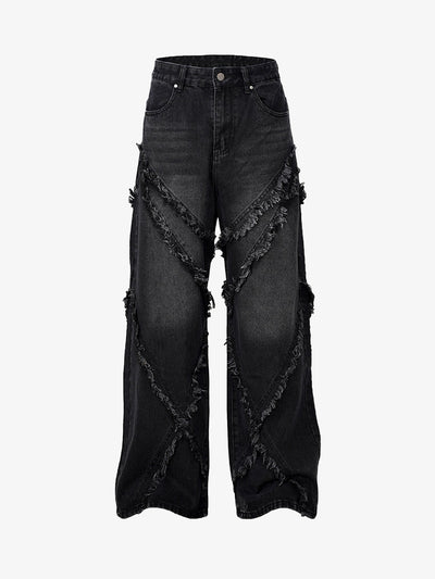 High Street Hip Hop Washed Distressed Jeans - 2069