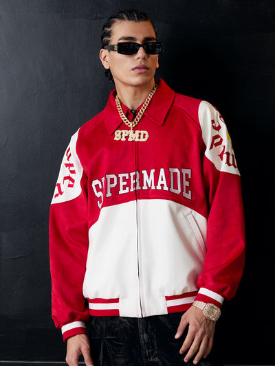 Original Contrast Color Varsity Jacket - 2349