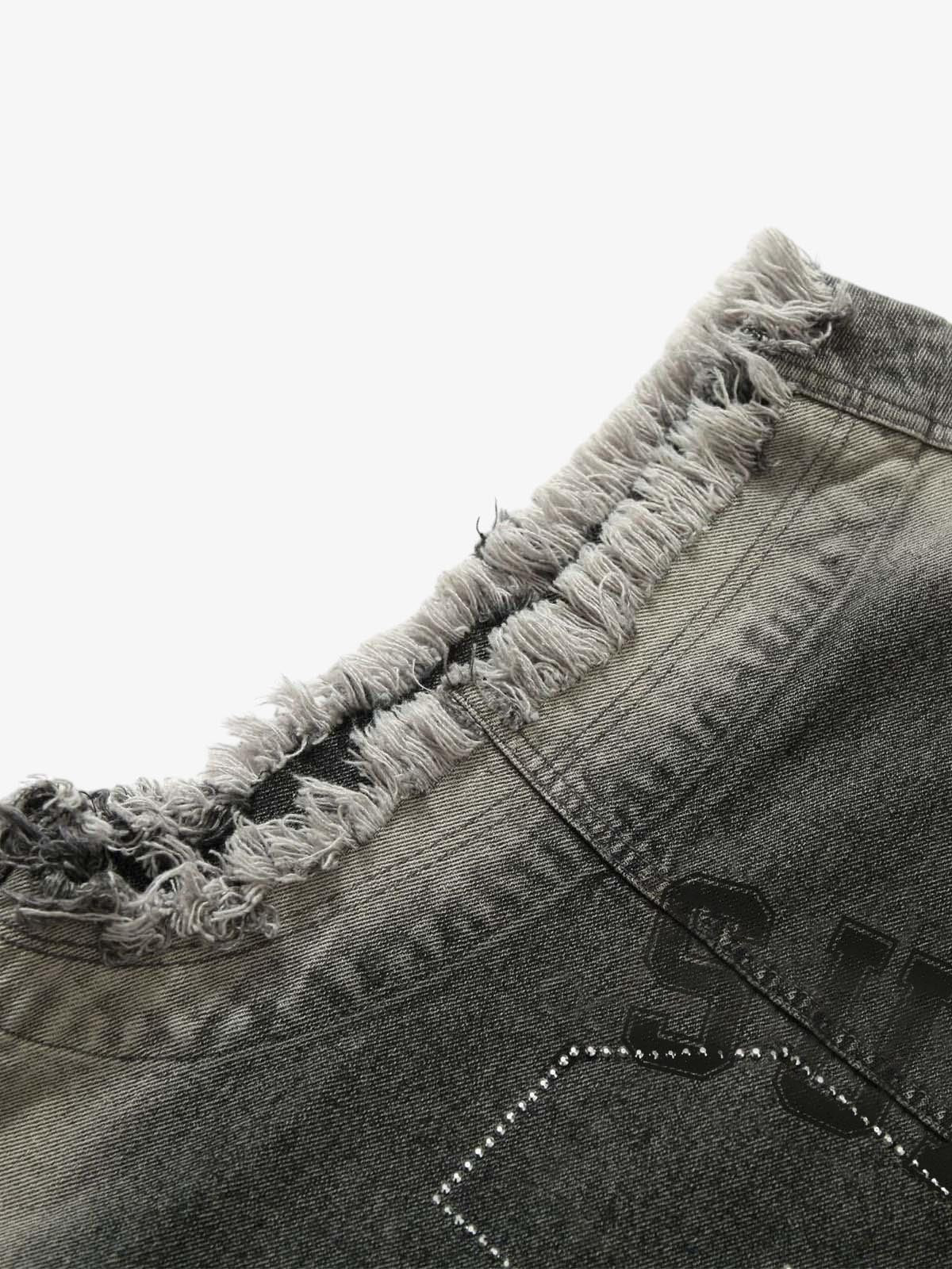 Retro Wasteland Rivet Denim Vest - 2299