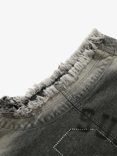 Retro Wasteland Rivet Denim Vest - 2299