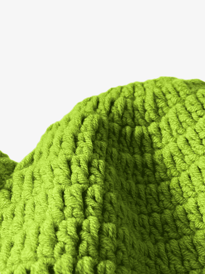 Fun Green Cartoon Hand-knitted Head Cover