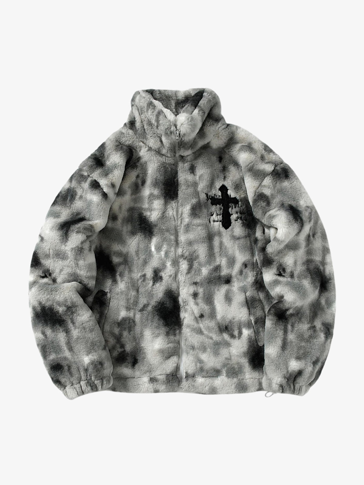Heavy-Duty Faux Lambswool Tie-Dye Urban Jacket - 1558