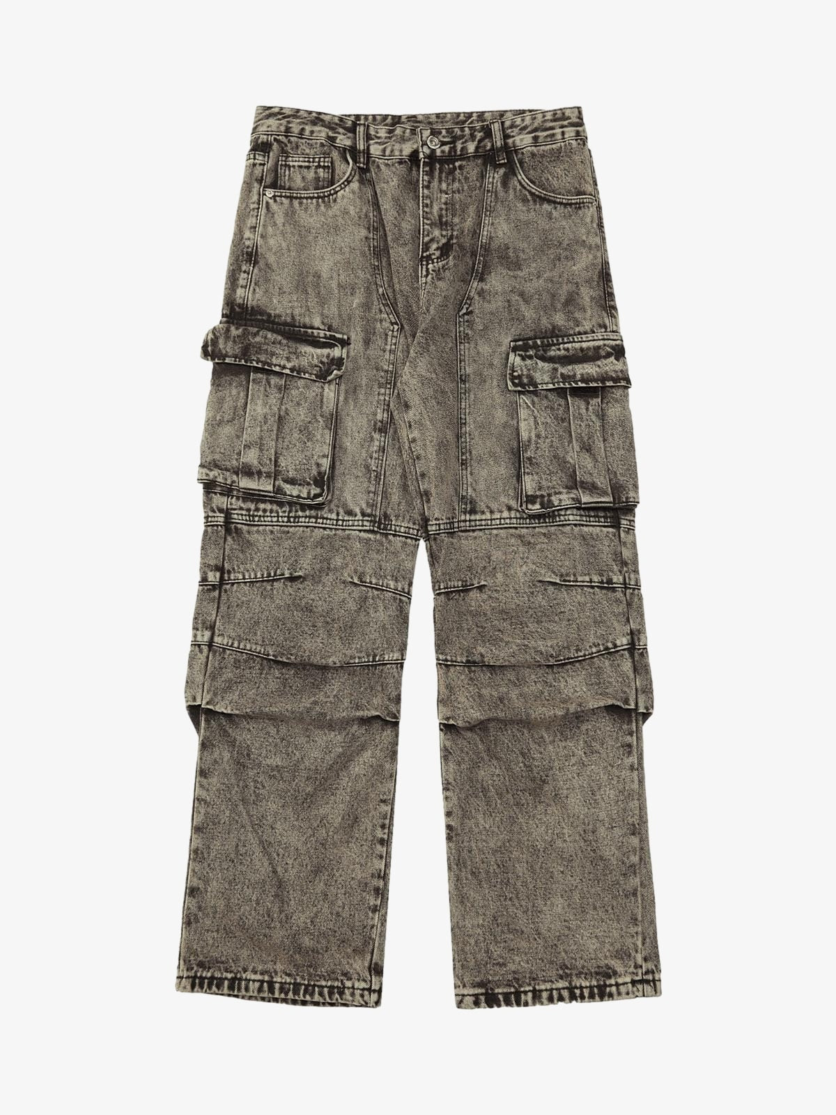American Street Style Washed Distressed Work Jeans - 2354