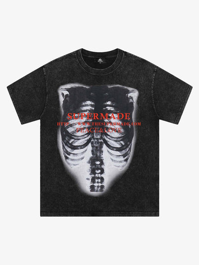 Skull Image Street Hip-Hop T-shirt - 2131