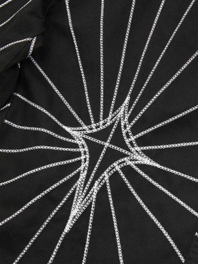 Heavy Spider Web Embroidered Topstitch Jeans