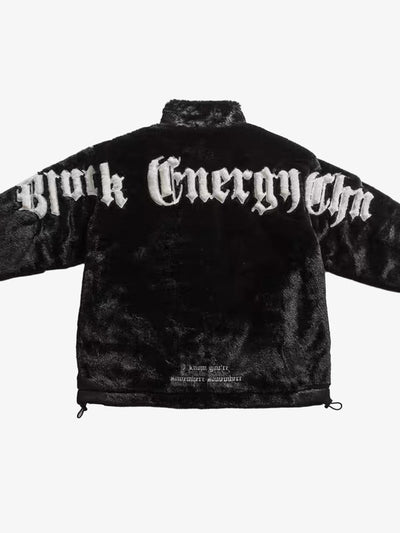 Street Letter Embroidered Fleece Jacket - 1838