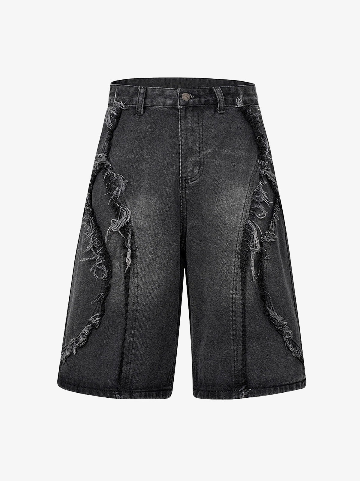 High Street Washed Distressed Denim Shorts - 2100
