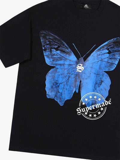 Street Hip-Hop Butterfly Stamp T-shirt - 2130