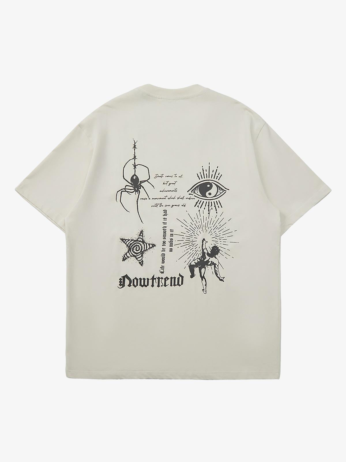 American Retro Mural Spider Street Rap T-Shirt