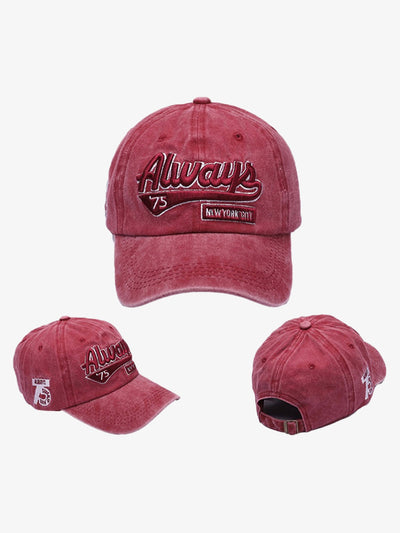 Vintage Embroidered Denim Washed Baseball Cap