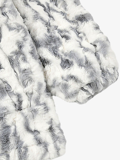 Tie-Dye Stand Collar Sherpa Jacket