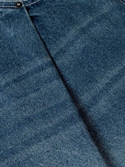 Washed Distressed Double Pleat Jeans