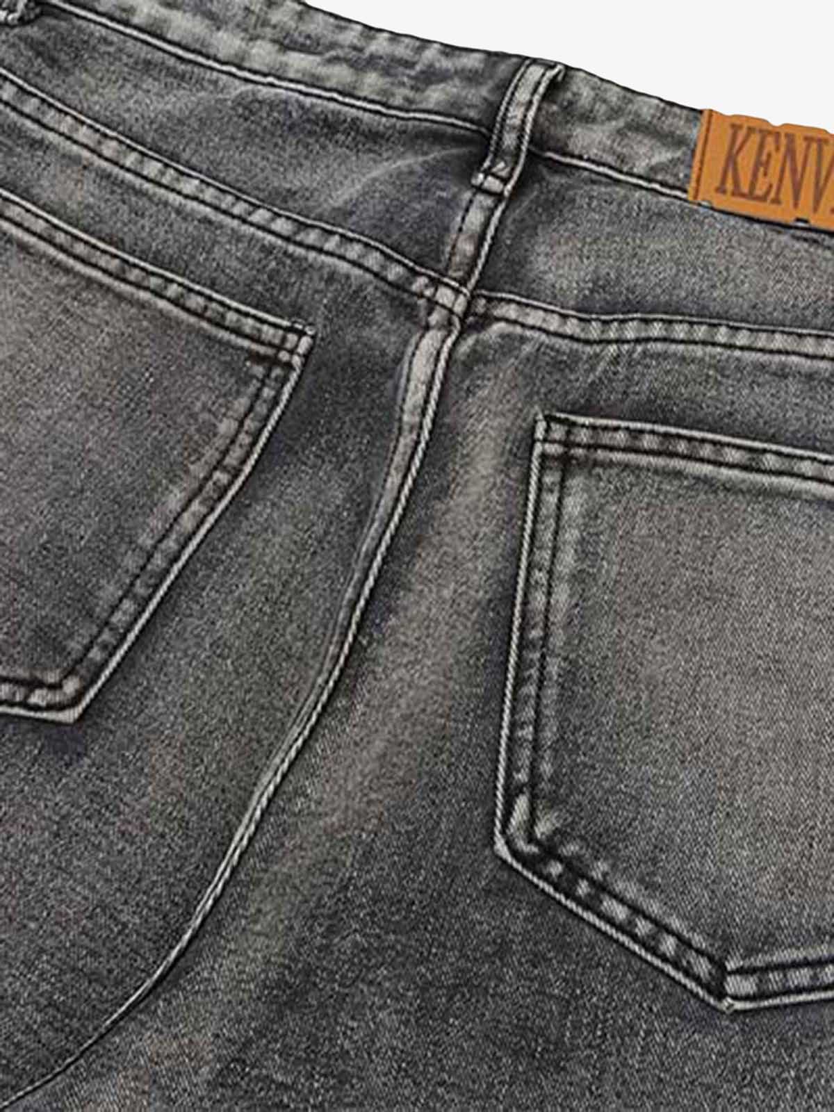 Graffiti Distressed Washed Baggy Jeans - 1886