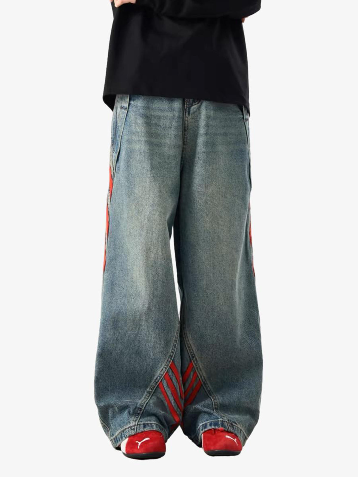 American Retro Contrast Washed Jeans