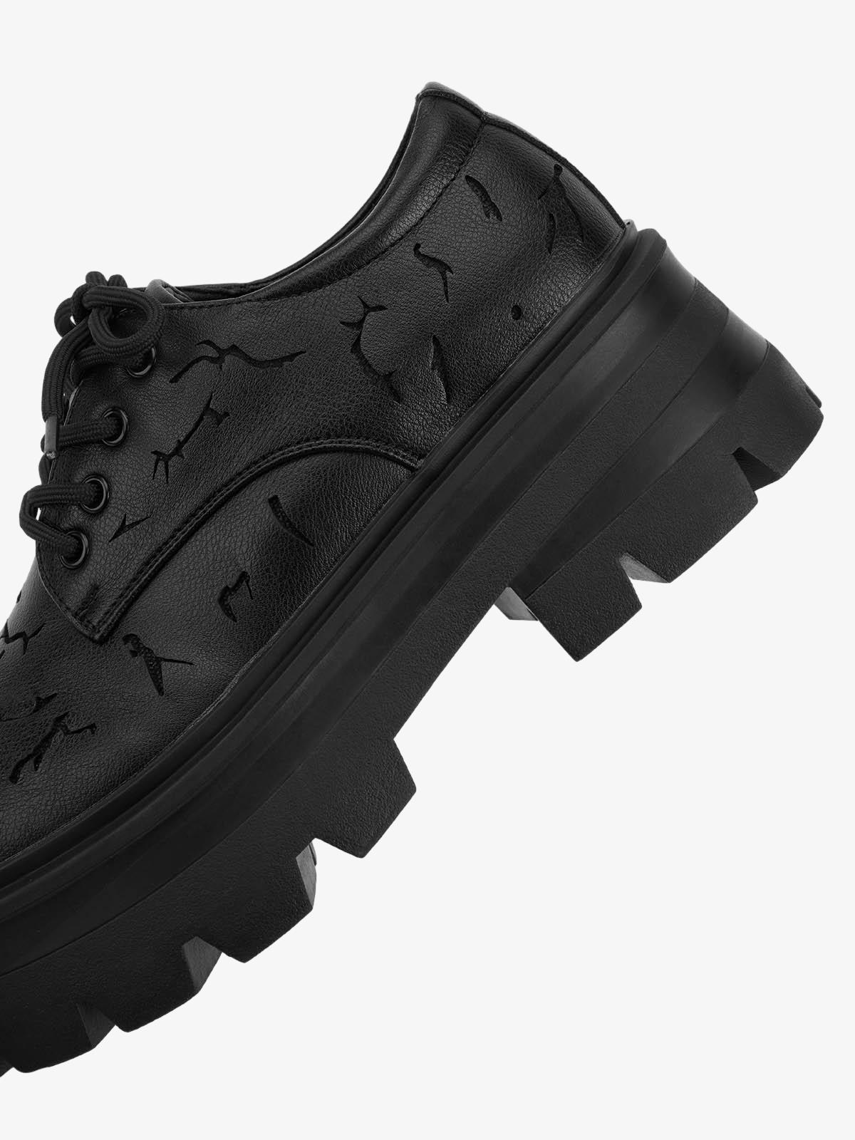 High Street Crackle Leather Shoes - 2182