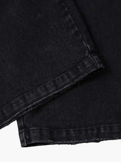 Washed Distressed Multi-Pocket Cargo Jeans