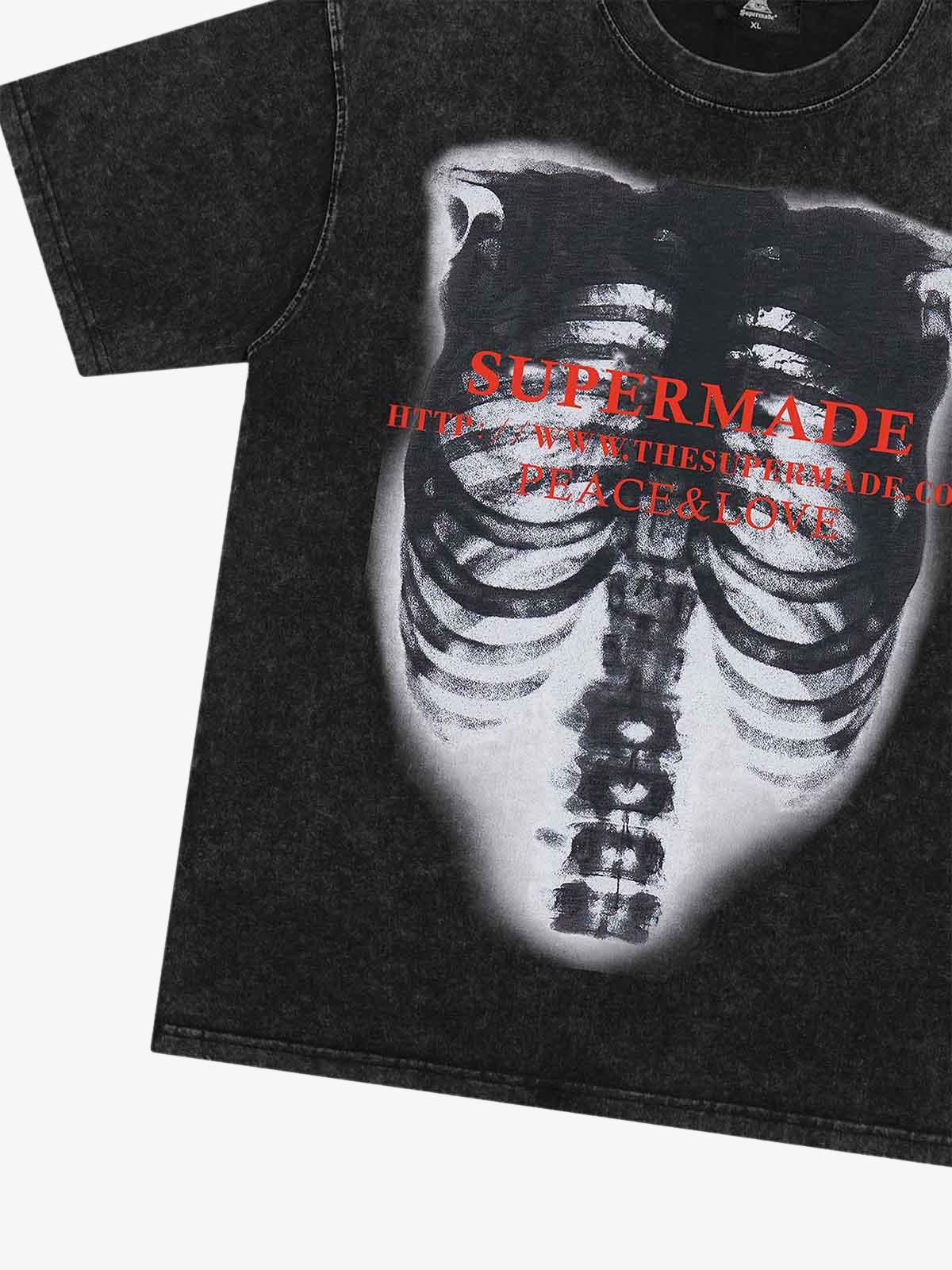 Skull Image Street Hip-Hop T-shirt - 2131