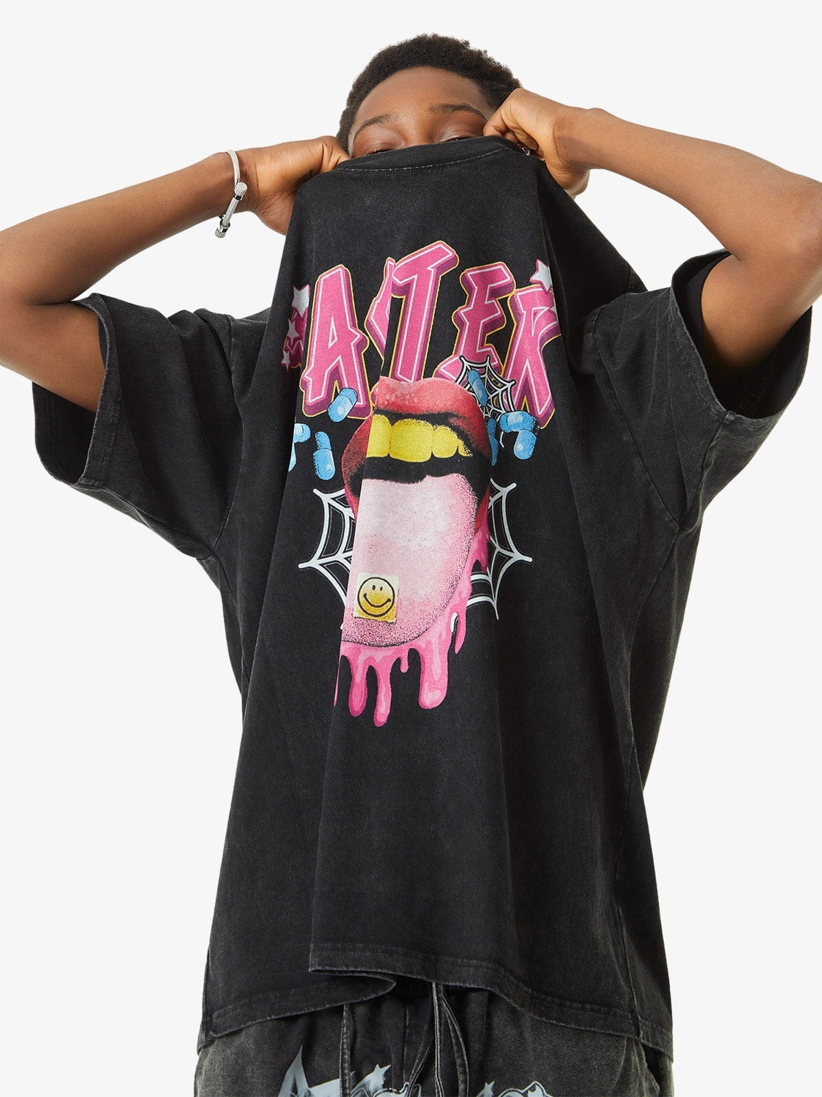 Creative Fun Big Tongue Print T-shirt - 2086
