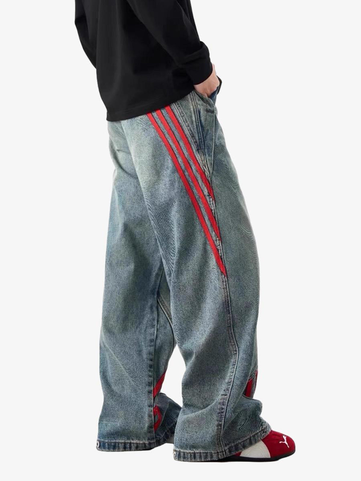 American Retro Contrast Washed Jeans