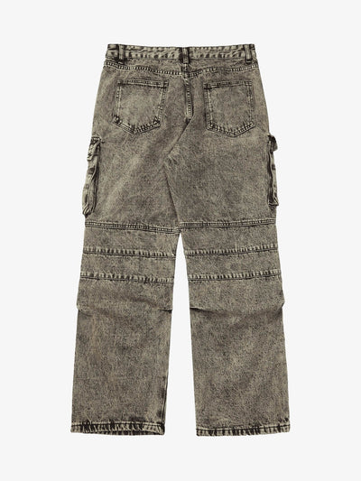 American Street Style Washed Distressed Work Jeans - 2354