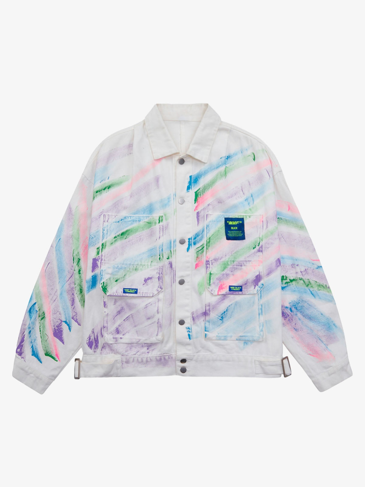 Hip-hop Hand-painted Graffiti Denim Jacket - 2010