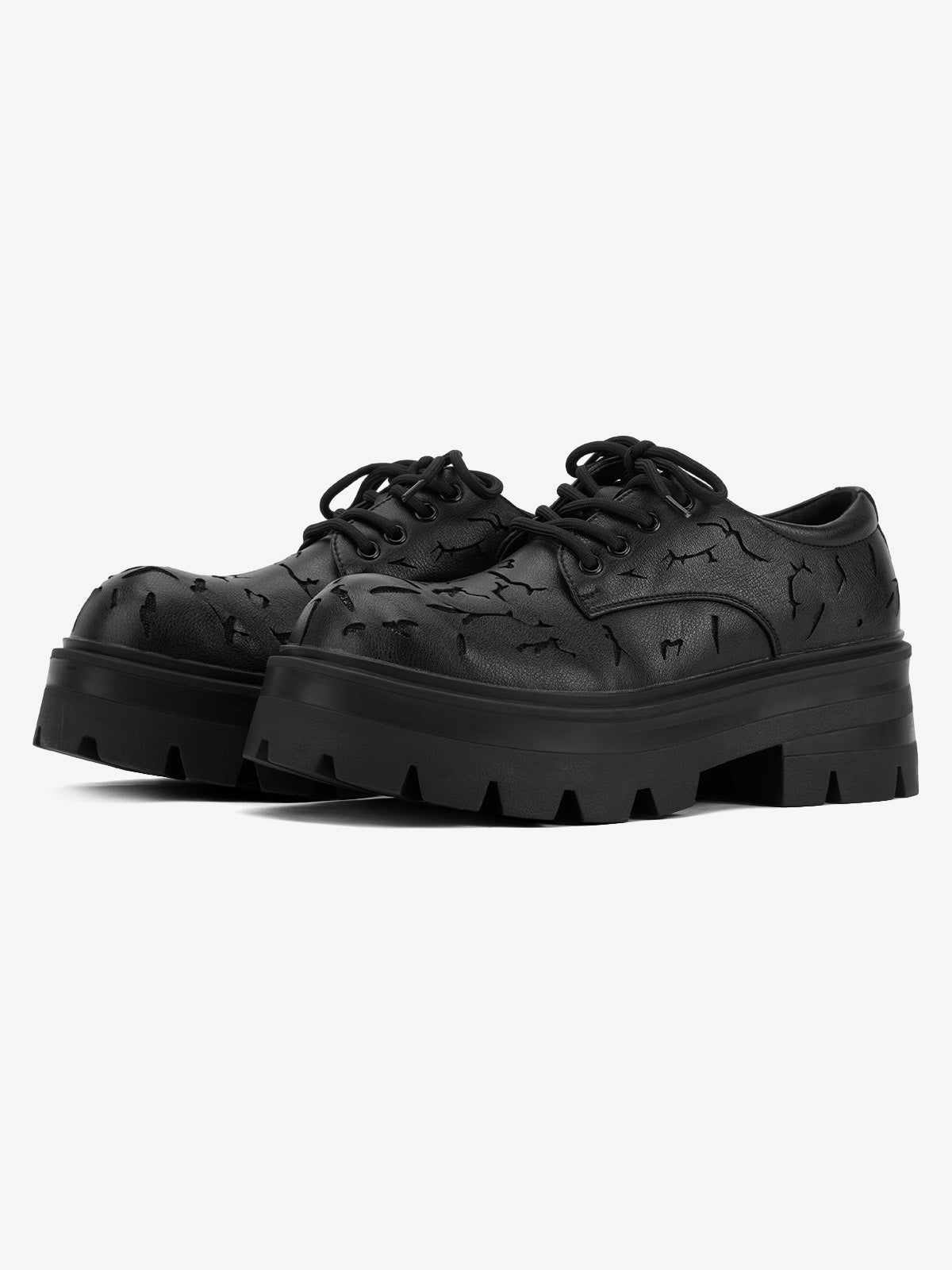 High Street Crackle Leather Shoes - 2182