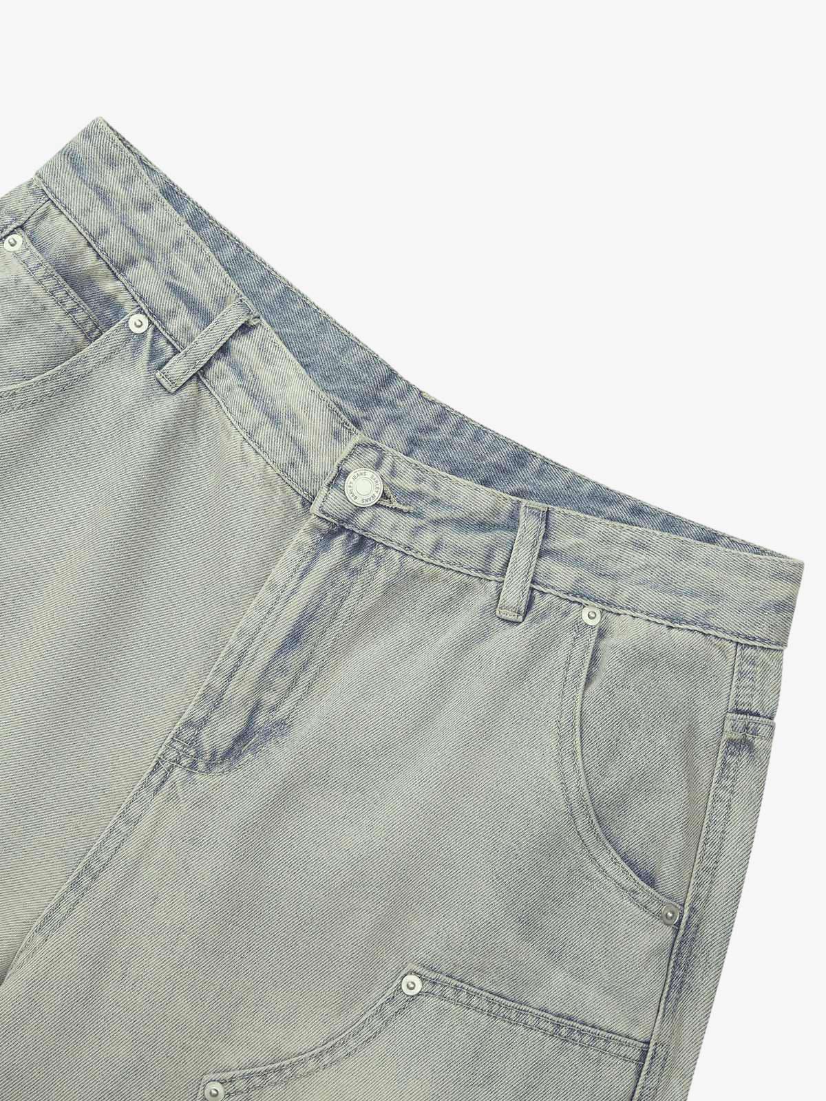 Retro Washed Hip-Hop Shorts