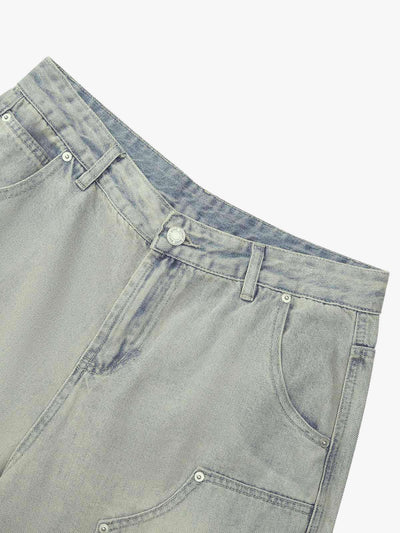 Retro Washed Hip-Hop Shorts