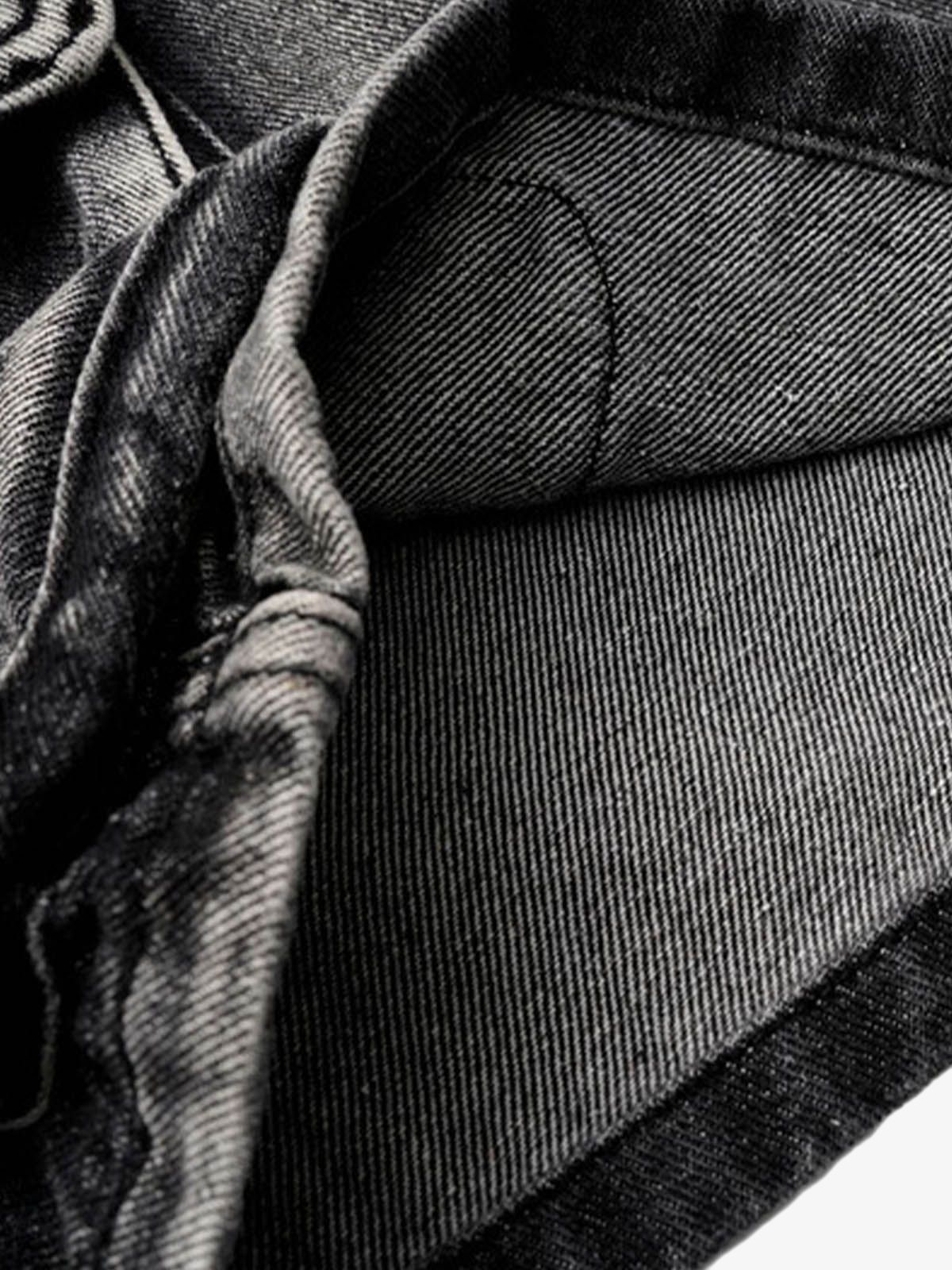High-Waisted Multi-Pocket Denim Cargo Shorts