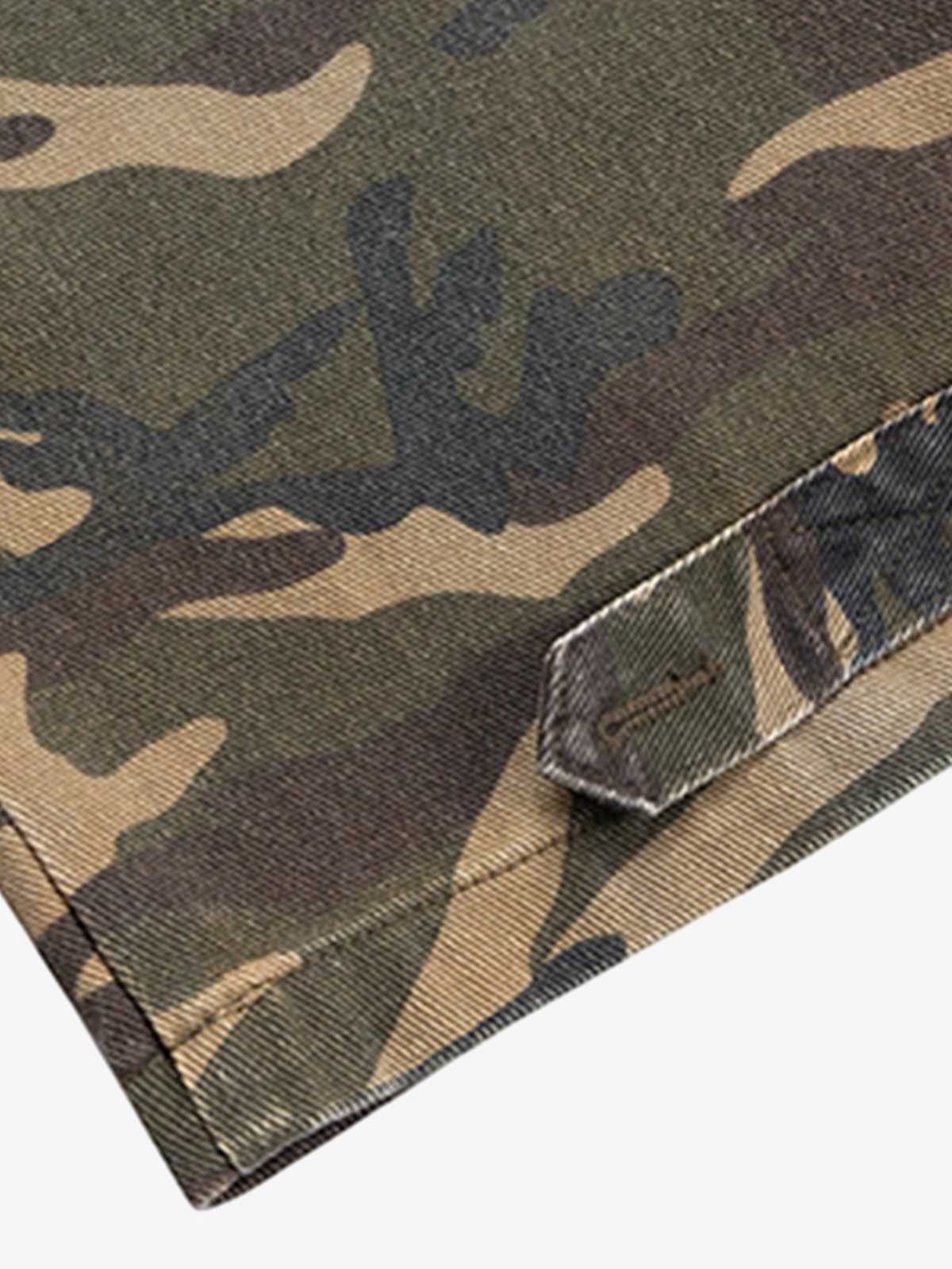 Retro Stitching Faux Two-Piece Camouflage Jeans - 2413