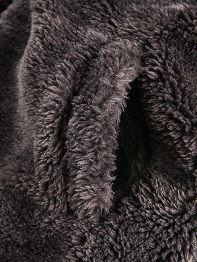 Fur Hooded Quilted Sherpa Jacket - 2304